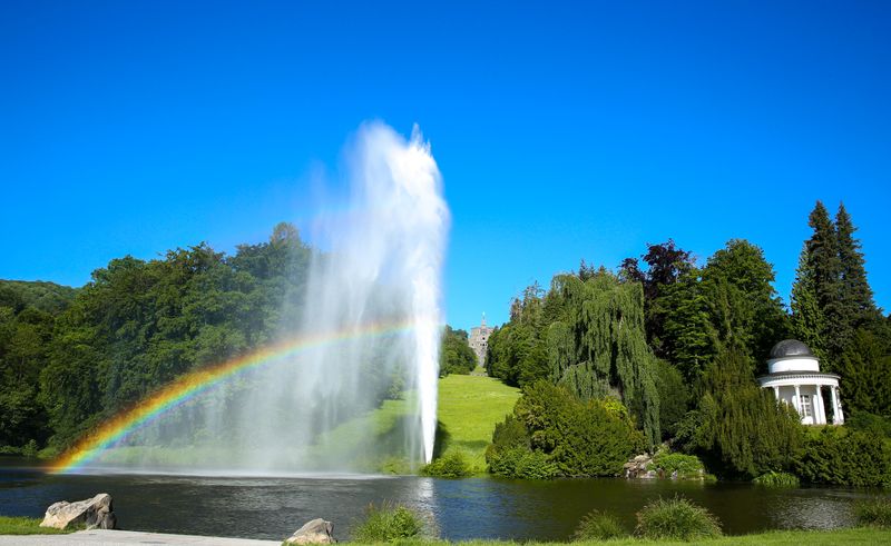 Große Fontäne und Herkules im Bergpark Wilhelmshöhe